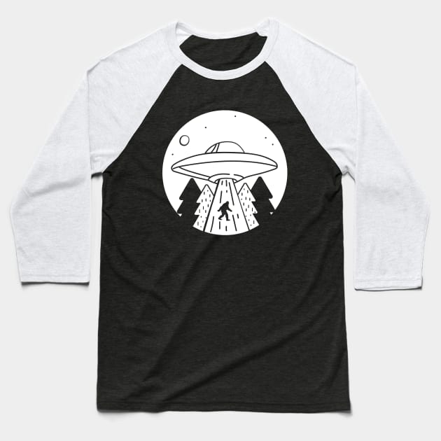 UFO Bigfoot Abduction Conspiracy Theory Baseball T-Shirt by UNDERGROUNDROOTS